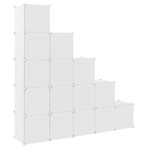 Cube Storage Cabinet for Kids with 15 Cubes White PP - Image 5