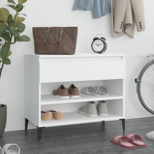 Shoe Cabinet White 70x36x60cm Engineered Wood