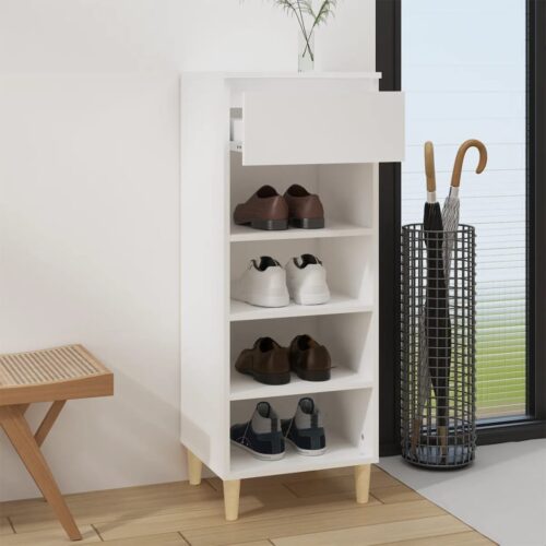 Shoe Cabinet White 40x36x105cm Engineered Wood - Image 6