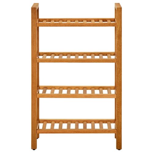 Shoe Rack with 4 Shelves 50x27x80cm Solid Oak Wood - Image 2