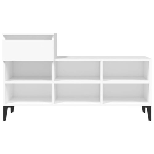 Shoe Cabinet White 102x36x60cm Engineered Wood - Image 6