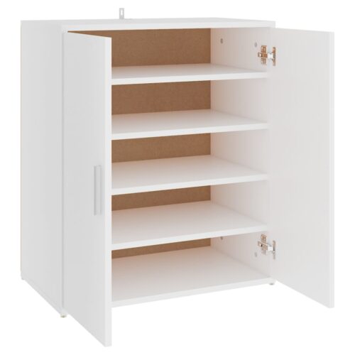 Shoe Cabinet White 60x35x70cm Engineered Wood - Image 2