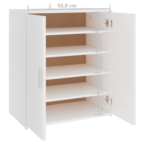 Shoe Cabinet White 60x35x70cm Engineered Wood - Image 11