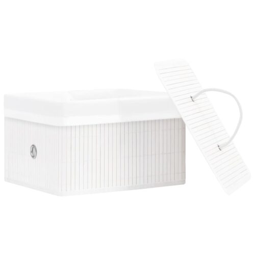 Bamboo Storage Boxes 4pcs White - Image 5
