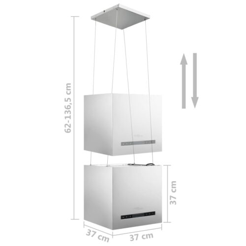 Hanging Island Range Hood Touch Sensor LCD 37cm Stainless Steel - Image 8