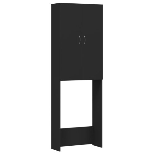 Washing Machine Cabinet Black 64x25.5x190cm - Image 2