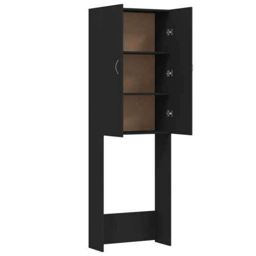 Washing Machine Cabinet Black 64x25.5x190cm - Image 5