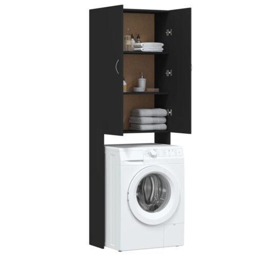 Washing Machine Cabinet Black 64x25.5x190cm - Image 6