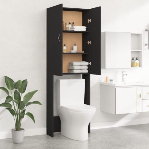 Washing Machine Cabinet Black 64x25.5x190cm - Image 8