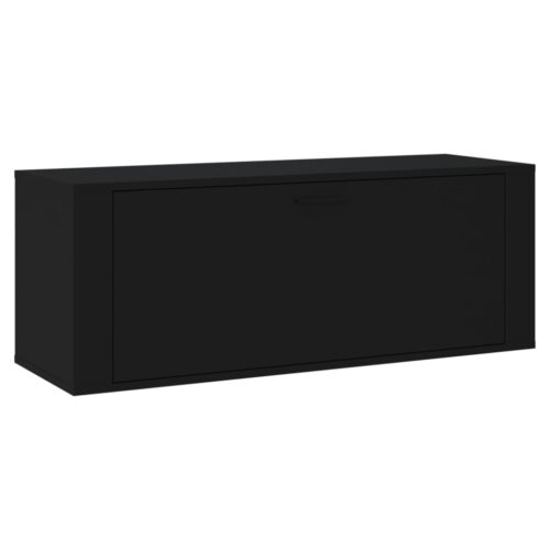 Wall Shoe Cabinet Black 100x35x38cm Engineered Wood - Image 2