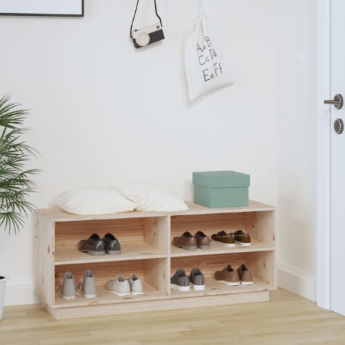 Pine Wood Shoe Bench Hallway Entry Storage Rack TV Cabinet Table Shelf Organizer - Image 3