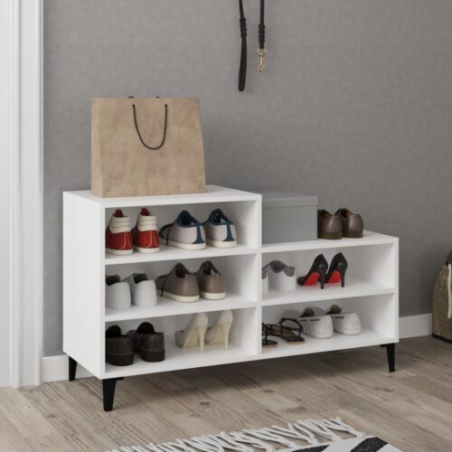 Shoe Cabinet White 102x36x60cm Engineered Wood