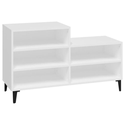 Shoe Cabinet White 102x36x60cm Engineered Wood - Image 2