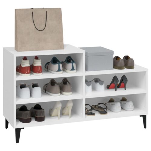 Shoe Cabinet White 102x36x60cm Engineered Wood - Image 7