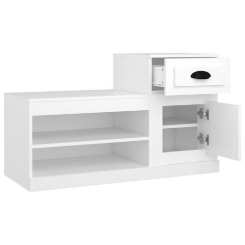 Shoe Cabinet White 100x42x60cm Engineered Wood - Image 8