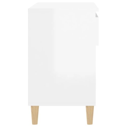 Shoe Cabinet High Gloss White 70x36x60cm Engineered Wood - Image 8