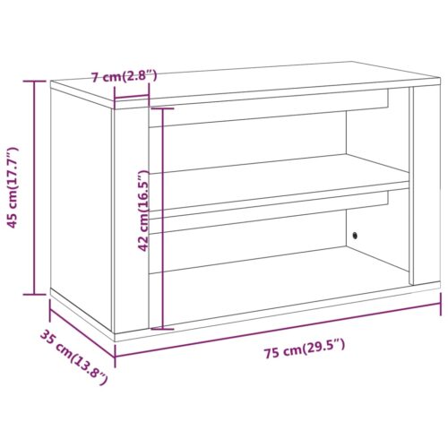Shoe Rack High Gloss White 75x35x45cm Engineered Wood - Image 8
