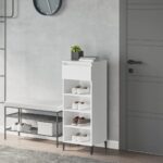 Shoe Rack White 40x36x105cm Engineered Wood