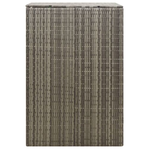 Single Wheelie Bin Shed Grey 70x80x117cm Poly Rattan - Image 5