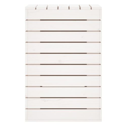 Laundry Basket White 44x44x66cm Solid Wood Pine - Image 6