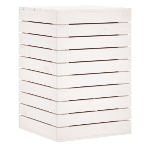 Laundry Basket White 44x44x66cm Solid Wood Pine - Image 7
