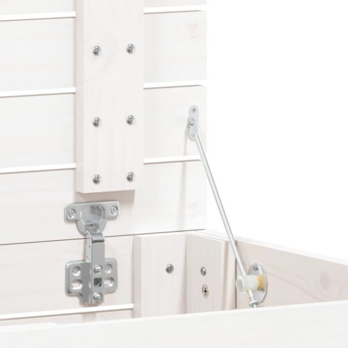 Laundry Basket White 44x44x66cm Solid Wood Pine - Image 8