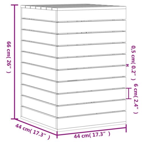 Laundry Basket White 44x44x66cm Solid Wood Pine - Image 10