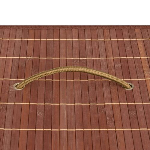 Bamboo Laundry Basket with 2 Sections Brown 100 L - Image 6