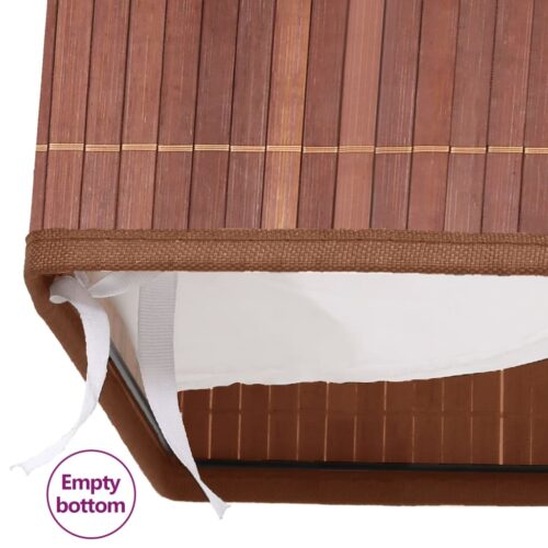 Bamboo Laundry Basket with 2 Sections Brown 100 L - Image 8