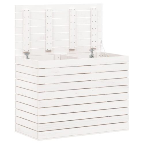 Laundry Basket White 88.5x44x66cm Solid Wood Pine - Image 4