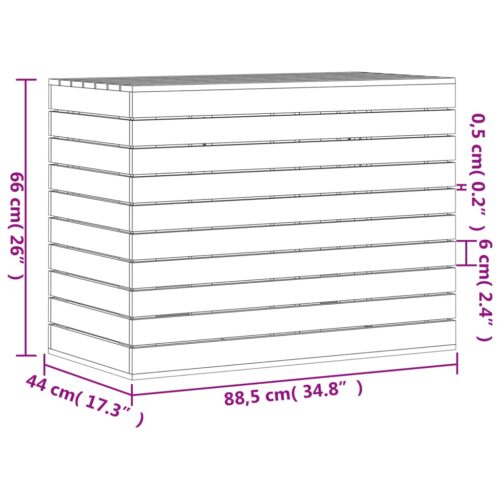 Laundry Basket White 88.5x44x66cm Solid Wood Pine - Image 10