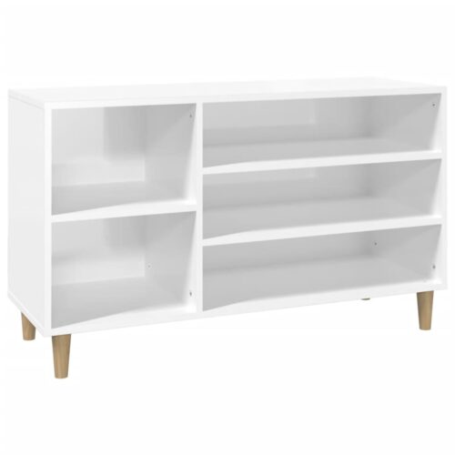 Shoe Cabinet High Gloss White 102x36x60cm Engineered Wood