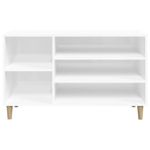 Shoe Cabinet High Gloss White 102x36x60cm Engineered Wood - Image 5