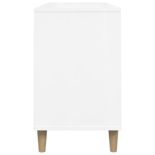Shoe Cabinet High Gloss White 102x36x60cm Engineered Wood - Image 6