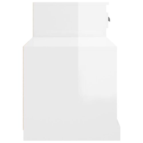 Shoe Cabinet High Gloss White 100x42x60cm Engineered Wood - Image 7