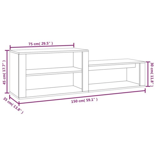 Shoe Cabinet High Gloss White 150x35x45cm Engineered Wood - Image 9