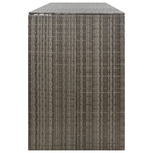 Quadruple Wheelie Bin Shed Grey 274x80x117cm Poly Rattan - Image 5