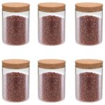 Storage Glass Jars with Cork Lid 6pcs 650ml