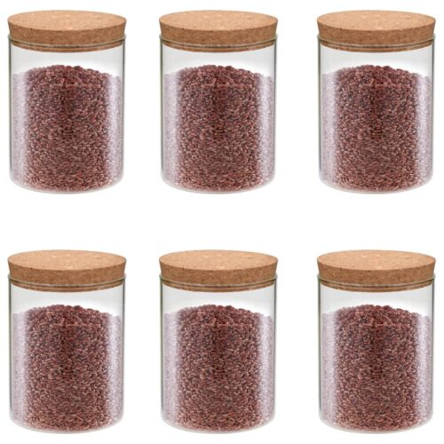 Storage Glass Jars with Cork Lid 6pcs 650ml