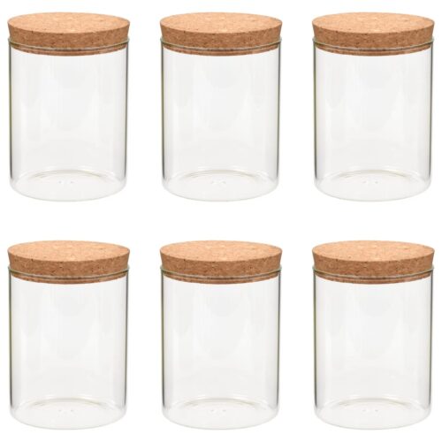Storage Glass Jars with Cork Lid 6pcs 650ml - Image 2