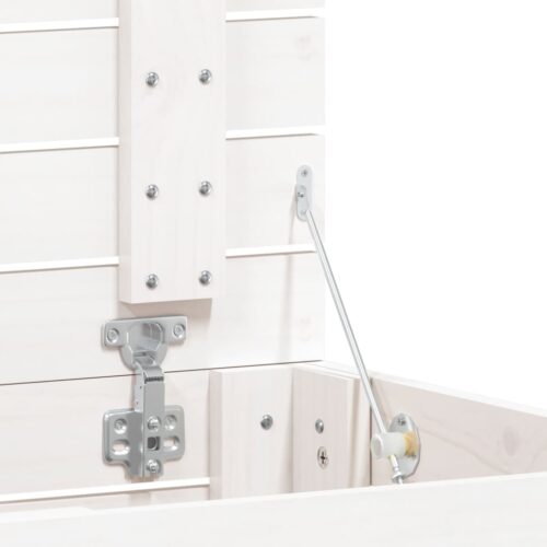 Laundry Basket White 44x44x76cm Solid Wood Pine - Image 8