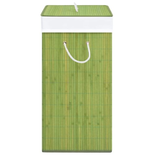 Bamboo Laundry Basket with Single Section Green 83 L - Image 5