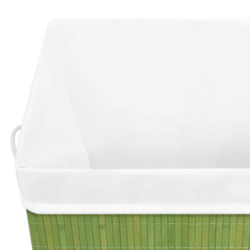 Bamboo Laundry Basket with Single Section Green 83 L - Image 7