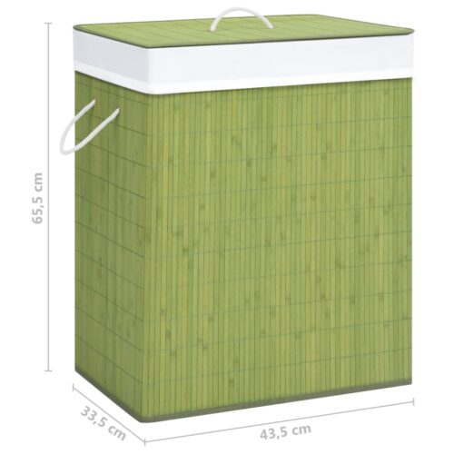 Bamboo Laundry Basket with Single Section Green 83 L - Image 9