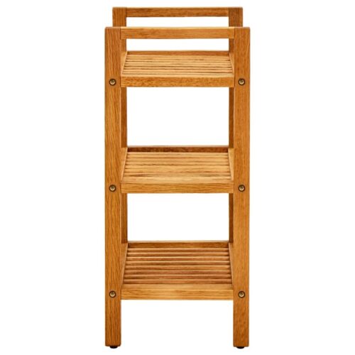 Shoe Rack with 3 Shelves 50x27x60cm Solid Oak Wood - Image 3