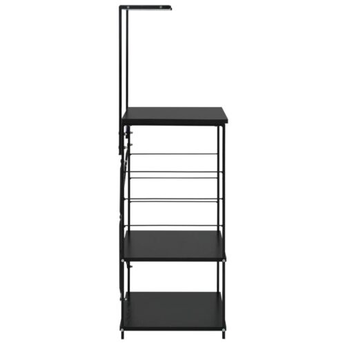 Microwave Cabinet Black 60x39.6x123cm Engineered Wood - Image 4