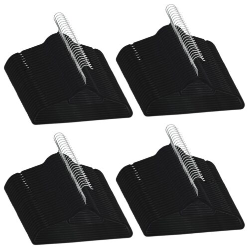 100pcs Clothes Hanger Set Anti-slip Black Velvet - Image 2