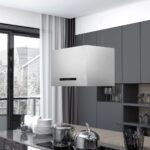 Hanging Island Range Hood Touch Sensor LCD 55cm Stainless Steel