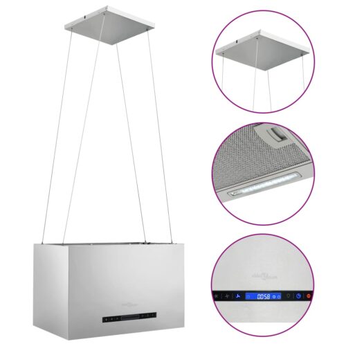 Hanging Island Range Hood Touch Sensor LCD 55cm Stainless Steel - Image 2