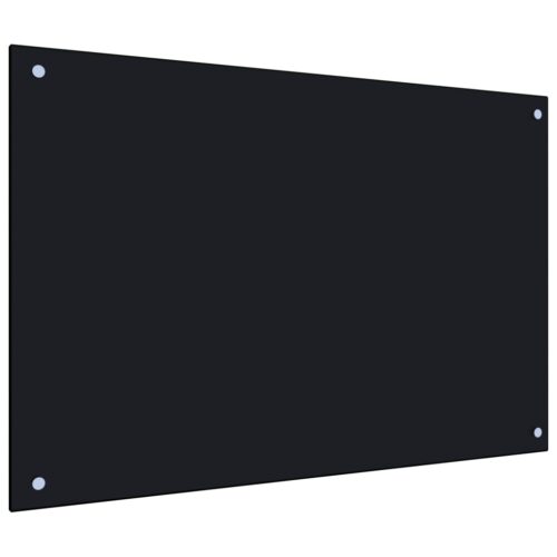 Kitchen Backsplash Black 90x60cm Tempered Glass